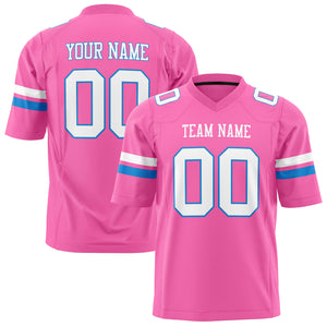Custom Pink White Solid Colour Football Jersey FT01240725PI389
