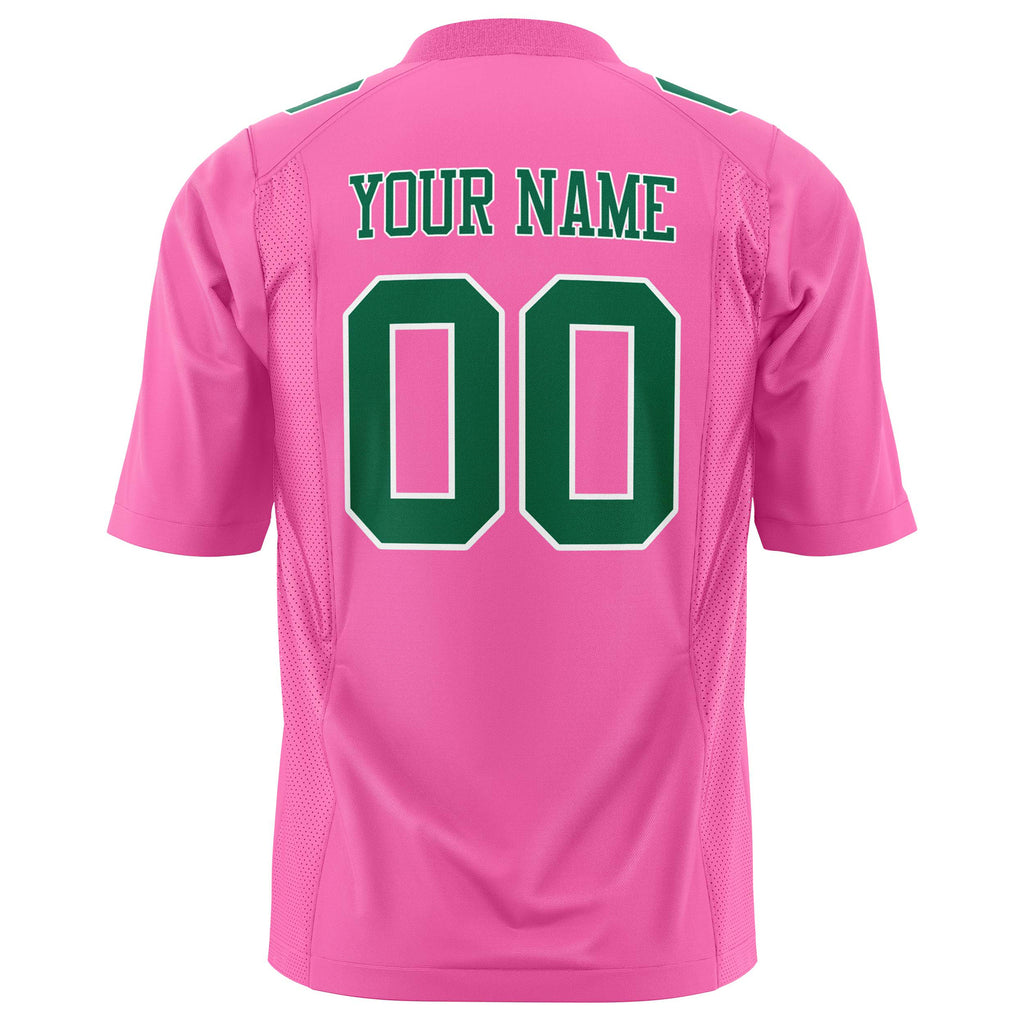 Custom Pink Kelly Green Solid Colour Football Jersey
