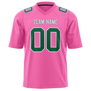 Custom Pink Kelly Green Solid Colour Football Jersey