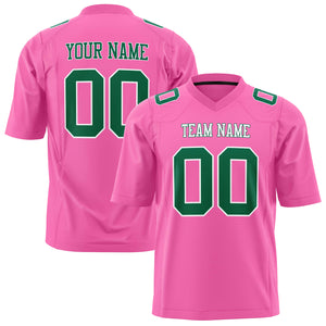 Custom Pink Kelly Green Solid Colour Football Jersey FT01240725PI390