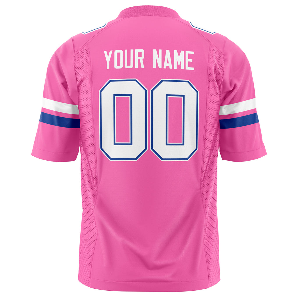 Custom Pink White Solid Colour Football Jersey