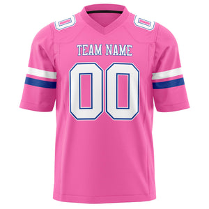 Custom Pink White Solid Colour Football Jersey
