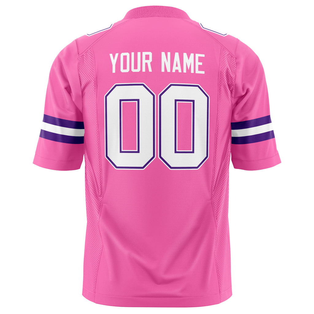 Custom Pink White Solid Colour Football Jersey