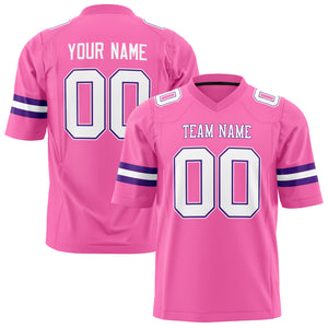 Custom Pink White Solid Colour Football Jersey FT01240725PI392