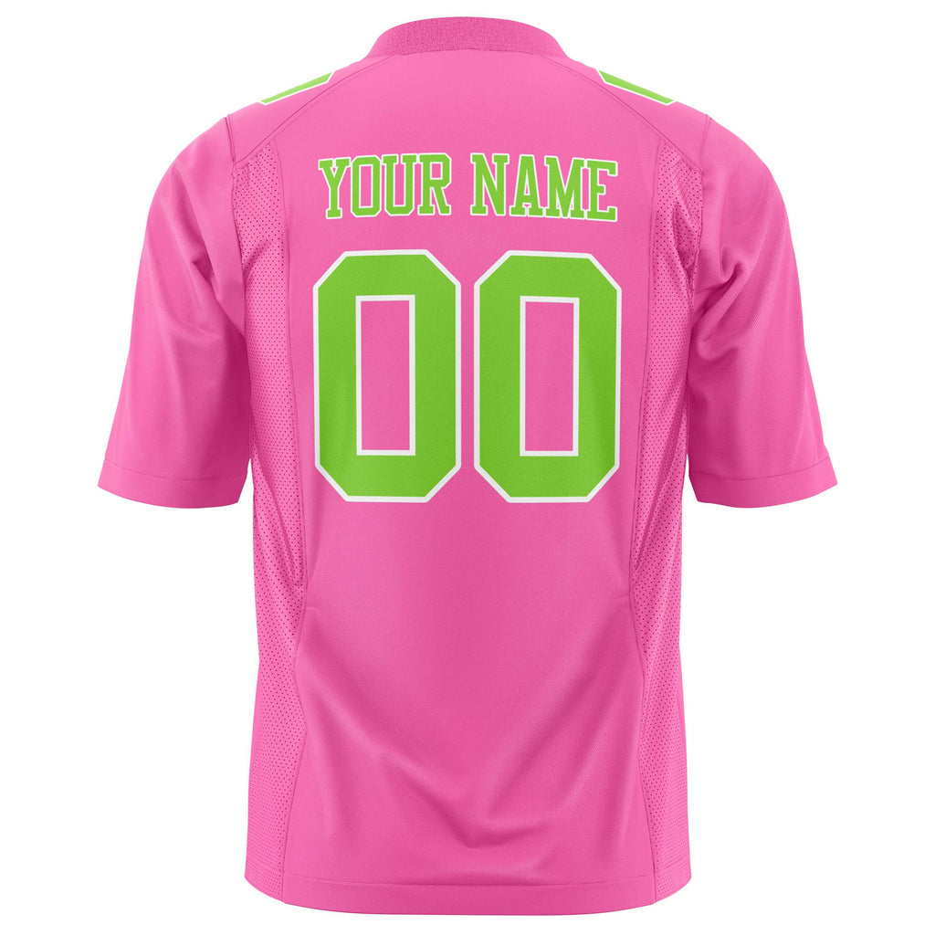 Custom Pink Neon Green Solid Colour Football Jersey