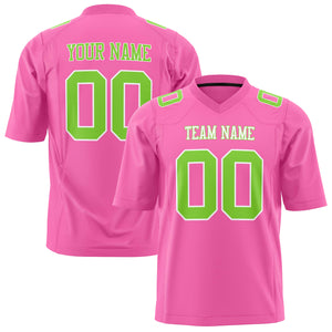 Custom Pink Neon Green Solid Colour Football Jersey FT01240725PI393