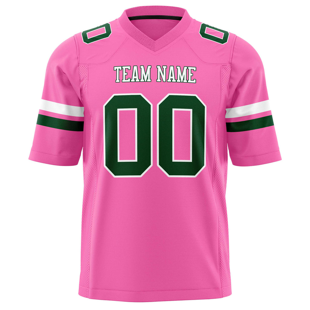 Custom Pink Green Solid Colour Football Jersey