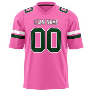 Custom Pink Green Solid Colour Football Jersey
