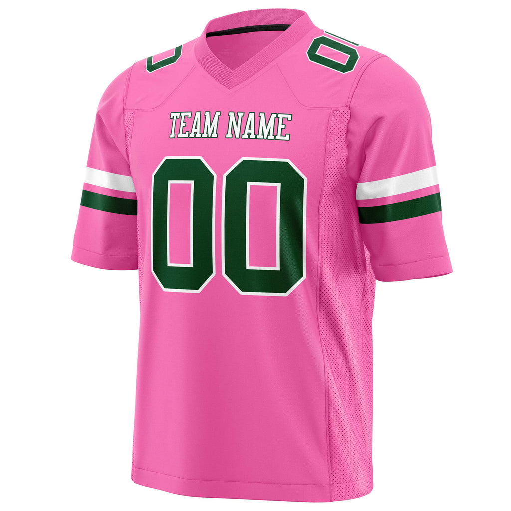 Custom Pink Green Solid Colour Football Jersey