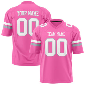 Custom Pink White Solid Colour Football Jersey FT01240725PI396