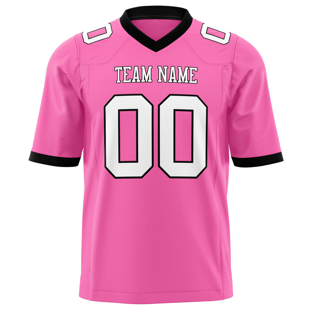 Custom Pink White Solid Colour Football Jersey
