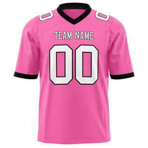Custom Pink White Solid Colour Football Jersey