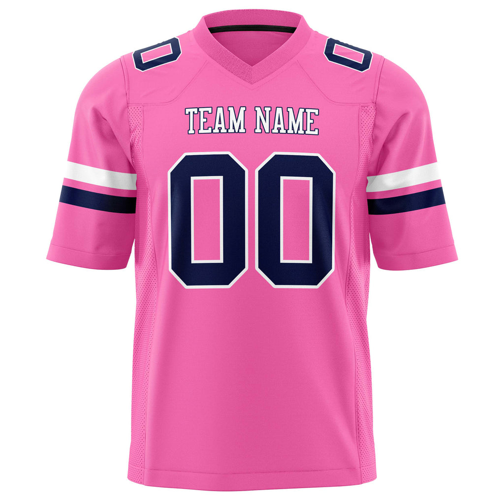Custom Pink Black Solid Colour Football Jersey