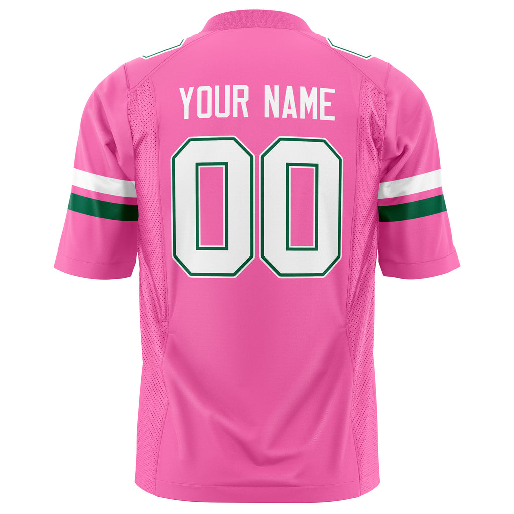 Custom Pink White Solid Colour Football Jersey