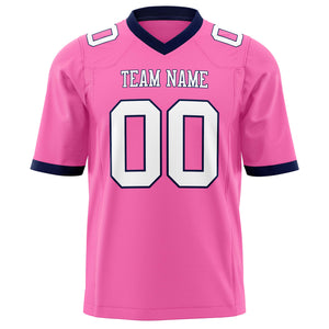 Custom Pink White Solid Colour Football Jersey