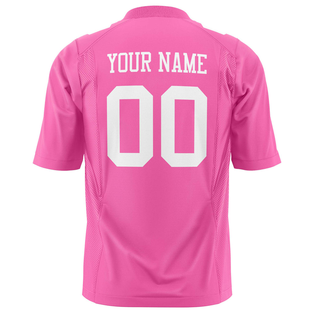 Custom Pink White Solid Colour Football Jersey