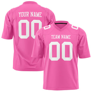 Custom Pink White Solid Colour Football Jersey FT01240725PI404