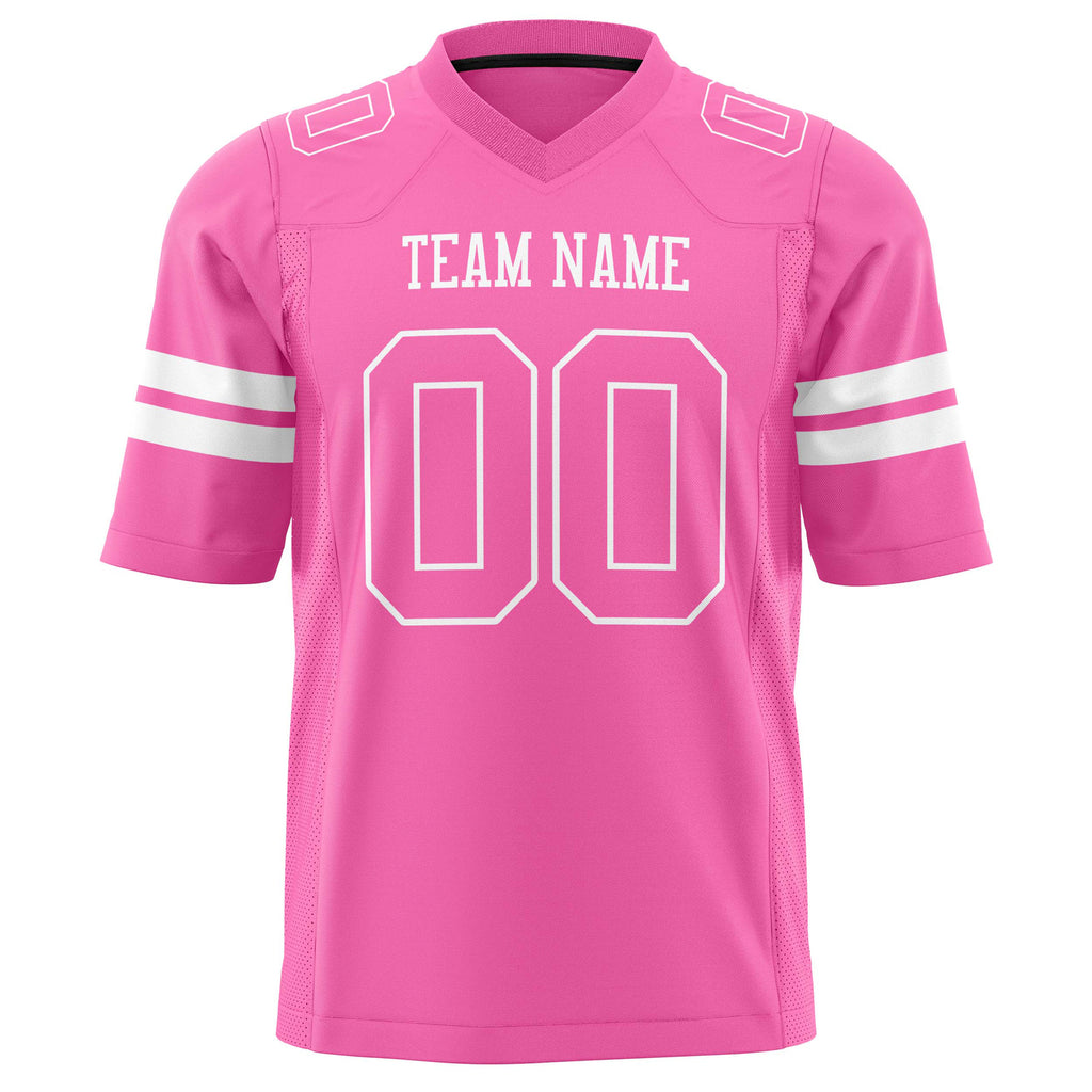 Custom Pink White Solid Colour Football Jersey