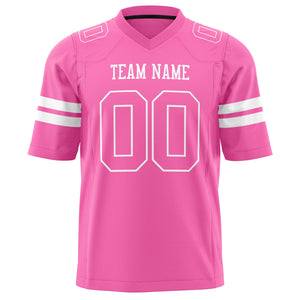 Custom Pink White Solid Colour Football Jersey
