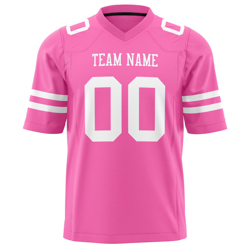 Custom Pink White Solid Colour Football Jersey
