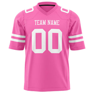 Custom Pink White Solid Colour Football Jersey
