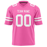 Custom Pink White Solid Colour Football Jersey