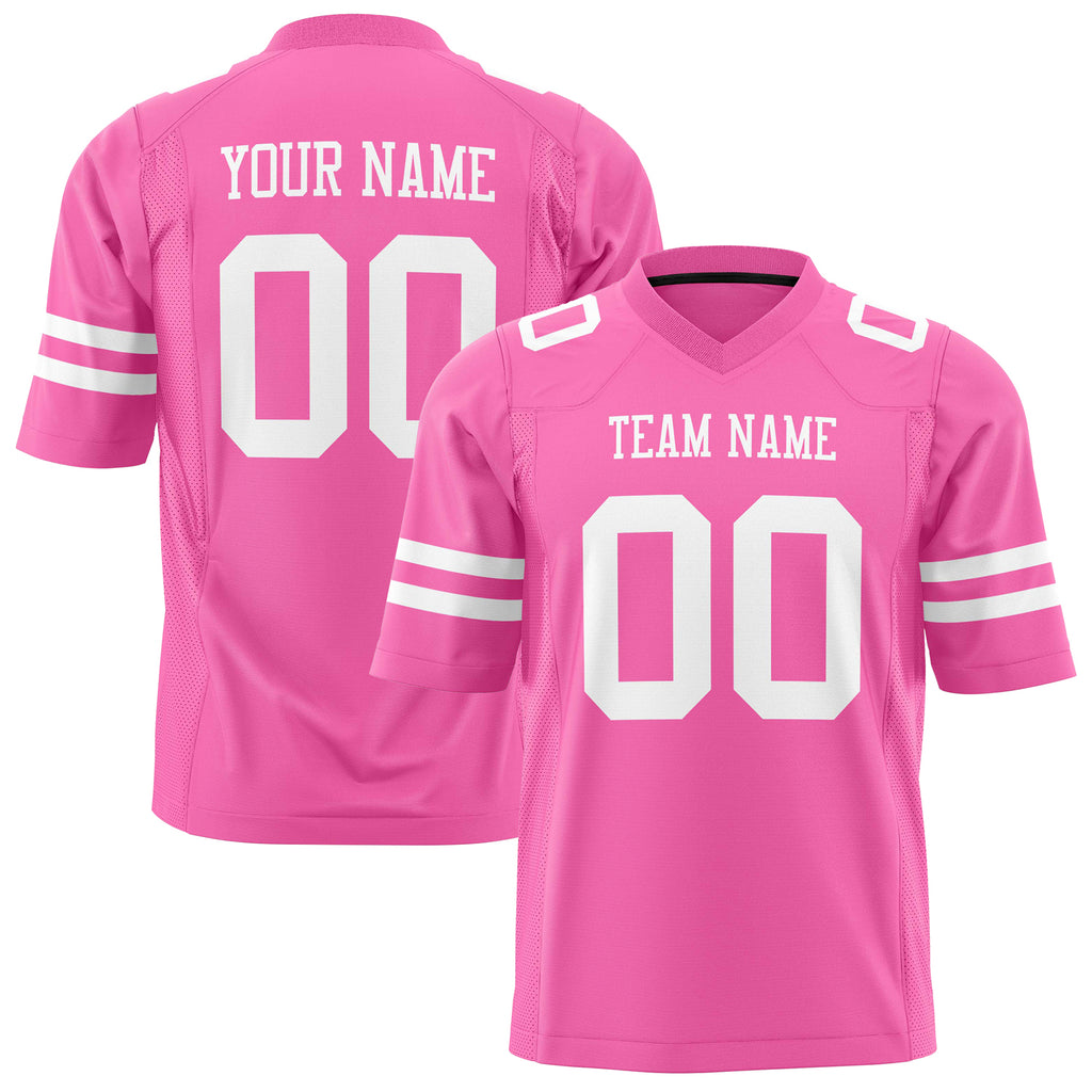 Custom Pink White Solid Colour Football Jersey FT01240725PI406