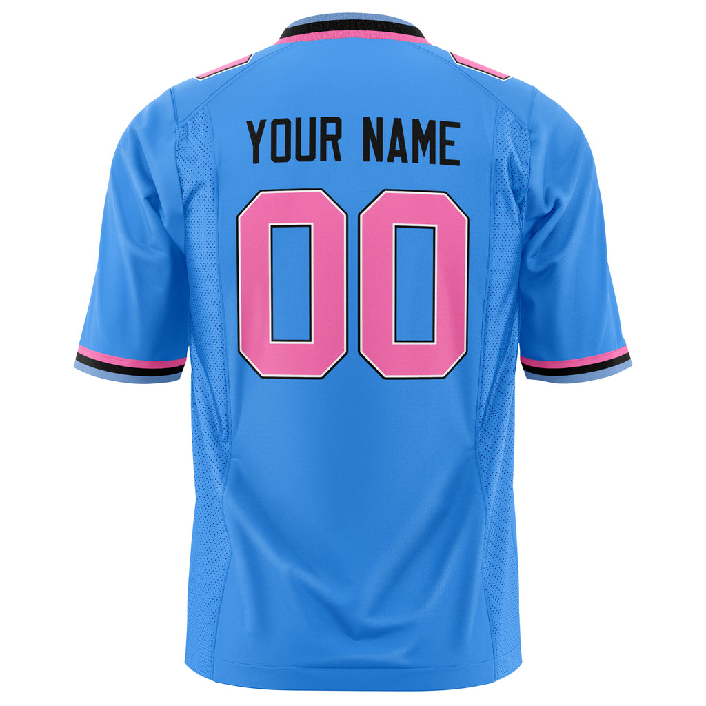 Custom Powder Blue Pink Solid Colour Football Jersey