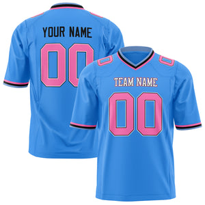 Custom Powder Blue Pink Solid Colour Football Jersey FT01240725PO410