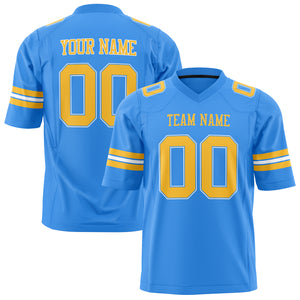Custom Powder Blue Gold Solid Colour Football Jersey FT01240725PO411