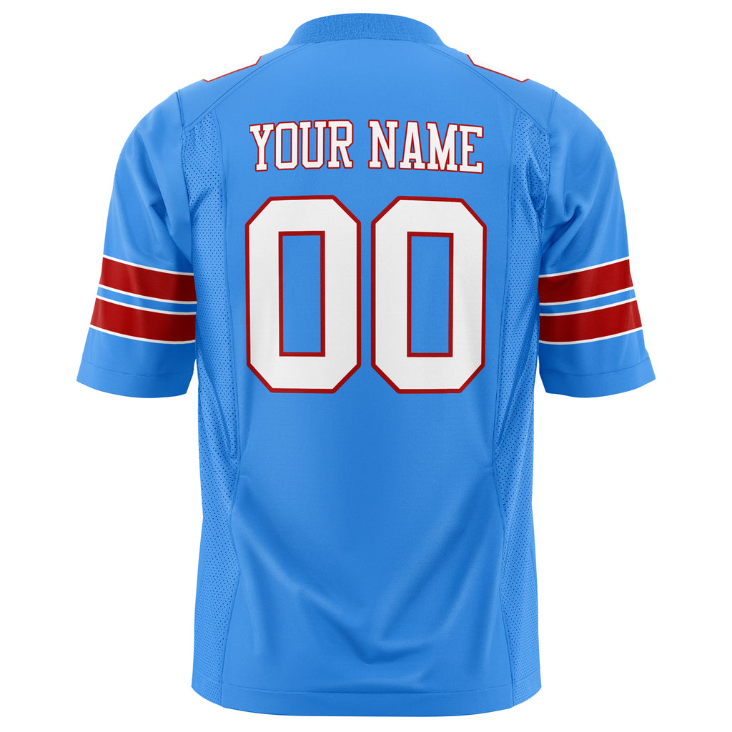 Custom Powder Blue White Solid Colour Football Jersey