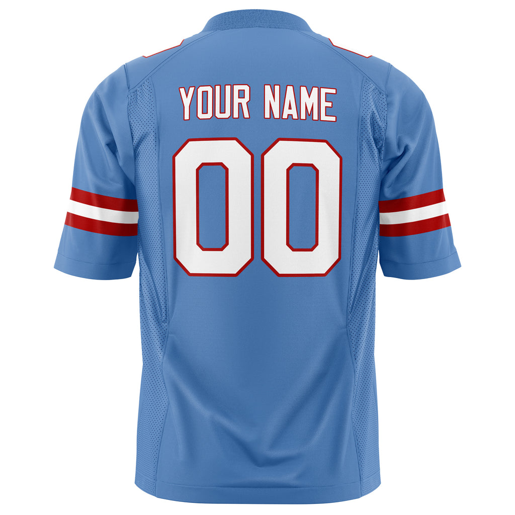 Custom Powder Blue White Solid Colour Football Jersey
