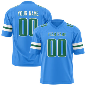 Custom Powder Blue Kelly Green Solid Colour Football Jersey FT01240725PO419