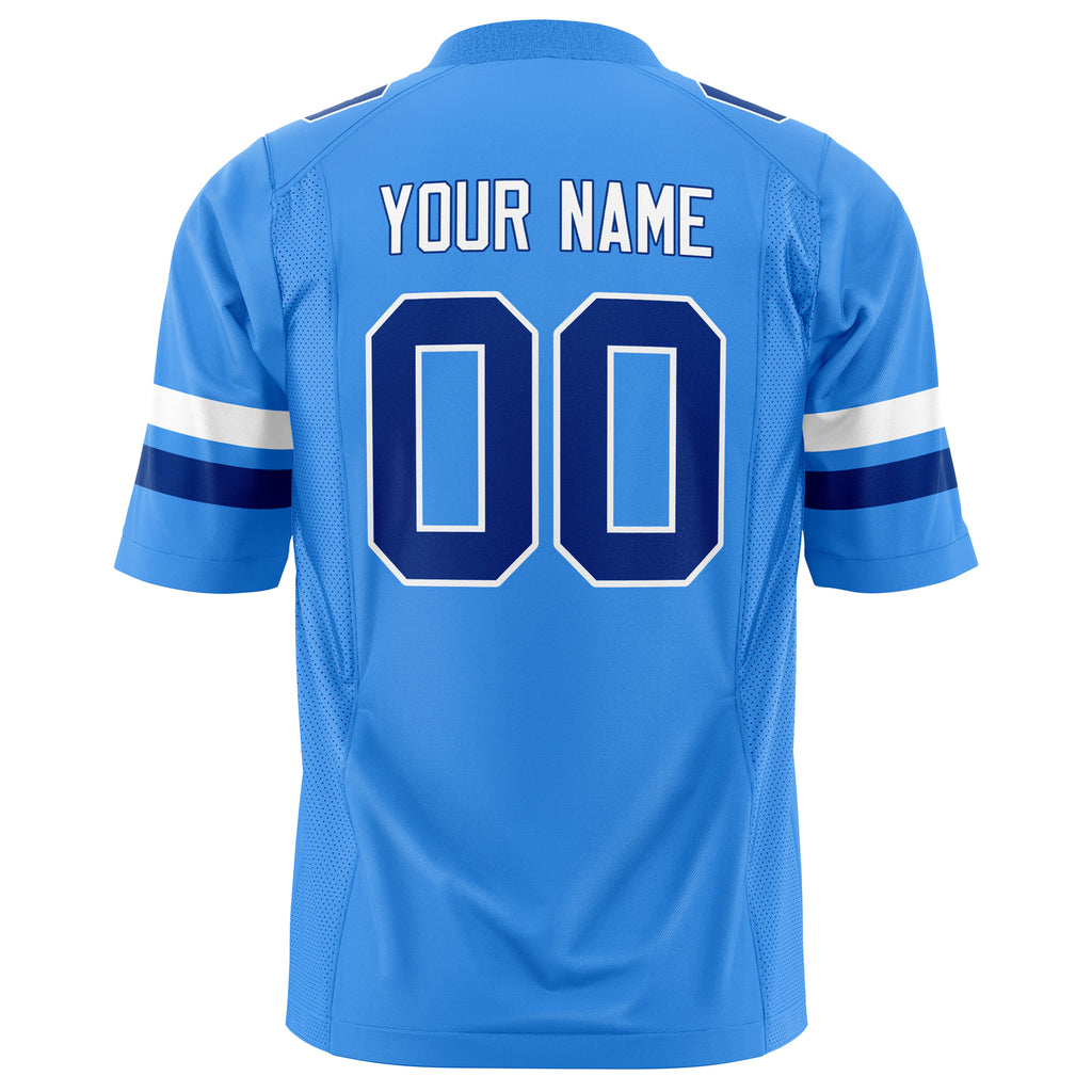 Custom Powder Blue Navy Solid Colour Football Jersey