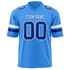 Custom Powder Blue Navy Solid Colour Football Jersey