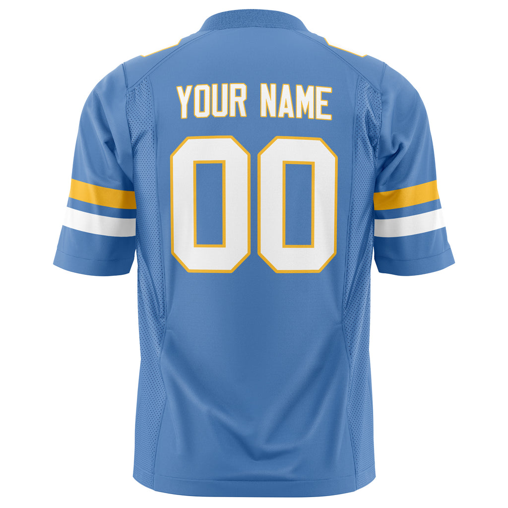 Custom Powder Blue White Solid Colour Football Jersey