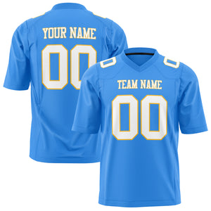 Custom Powder Blue White Solid Colour Football Jersey FT01240725PO425