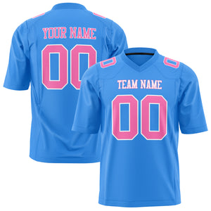Custom Powder Blue Pink Solid Colour Football Jersey FT01240725PO426