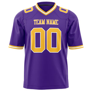 Custom Purple Gold Solid Colour Football Jersey