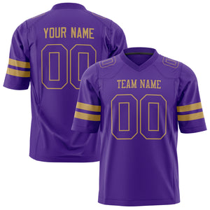 Custom Purple Old Gold Solid Colour Football Jersey FT01240725PU428