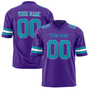 Custom Purple Teal Solid Colour Football Jersey FT01240725PU430