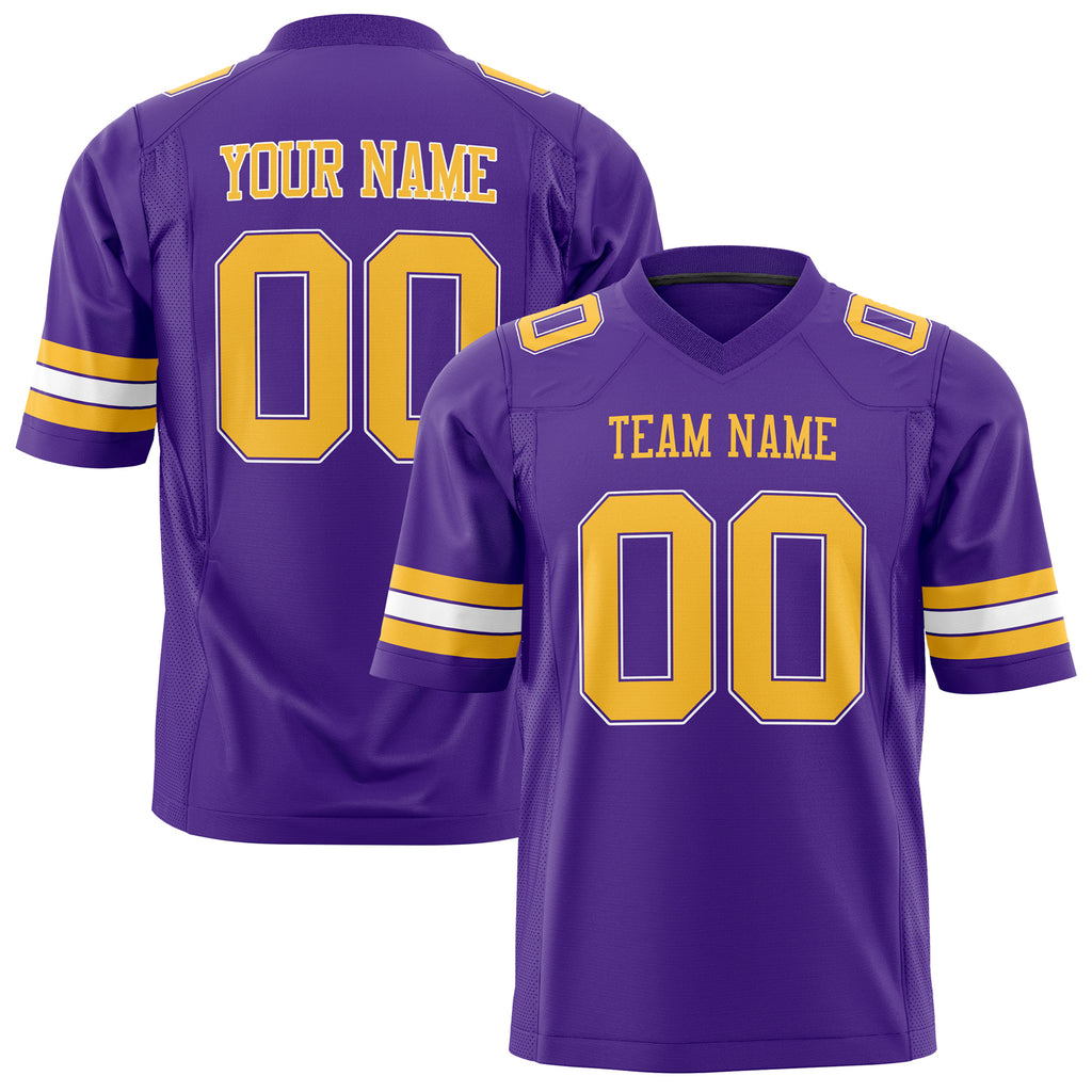 Custom Purple Gold Solid Colour Football Jersey FT01240725PU431