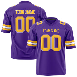 Custom Purple Gold Solid Colour Football Jersey FT01240725PU431
