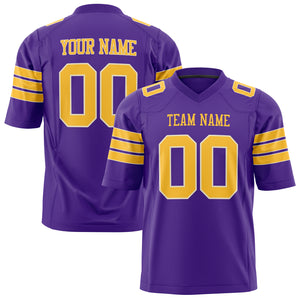 Custom Purple Gold Solid Colour Football Jersey FT01240725PU432