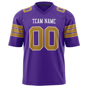 Custom Purple Old Gold Solid Colour Football Jersey