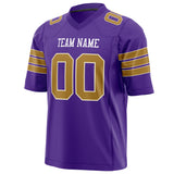 Custom Purple Old Gold Solid Colour Football Jersey