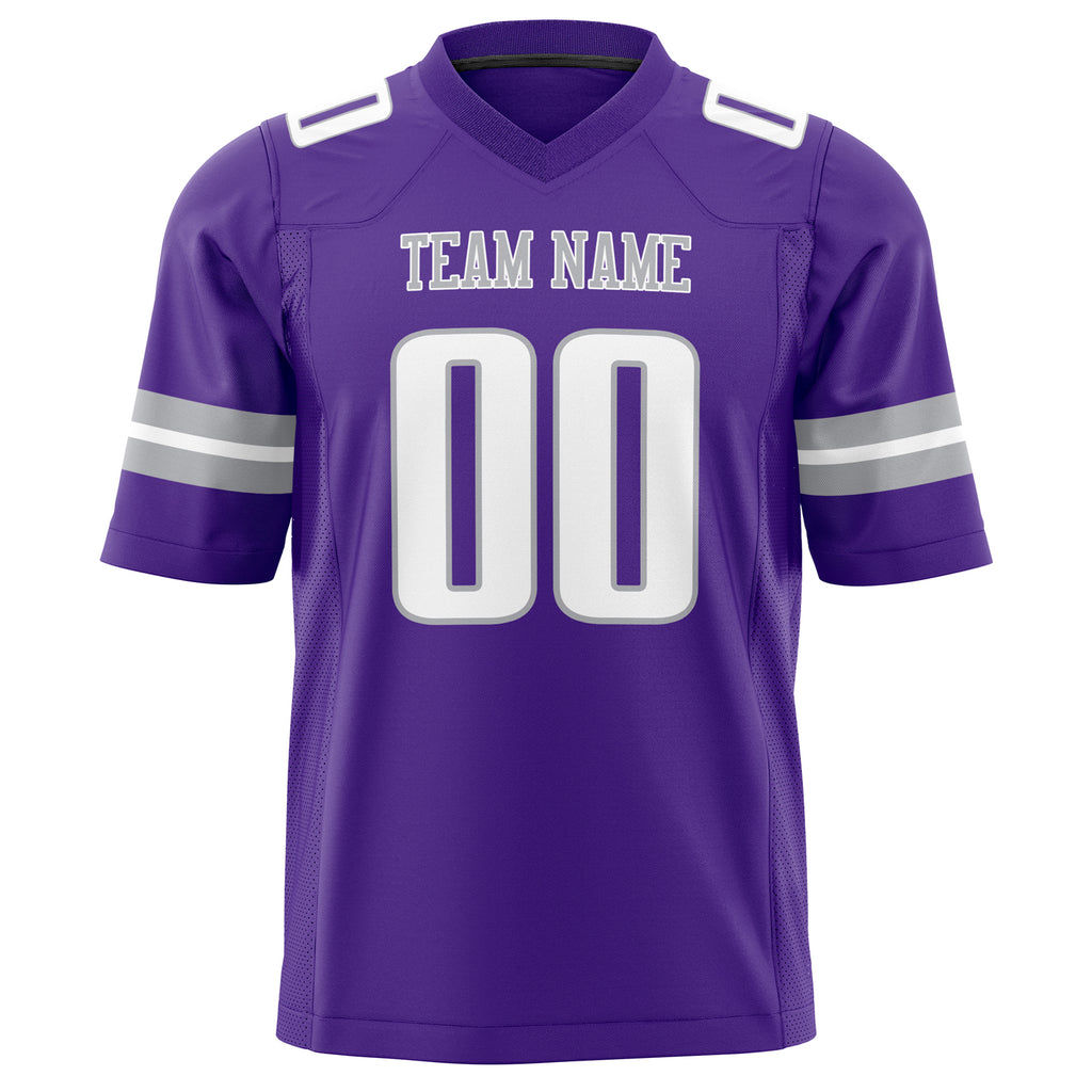 Custom Purple White Solid Colour Football Jersey