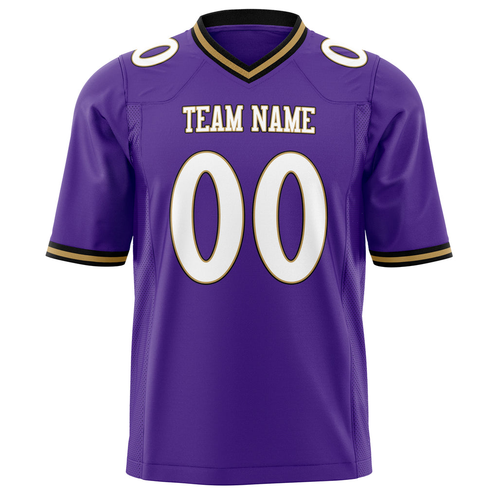 Custom Purple White Solid Colour Football Jersey