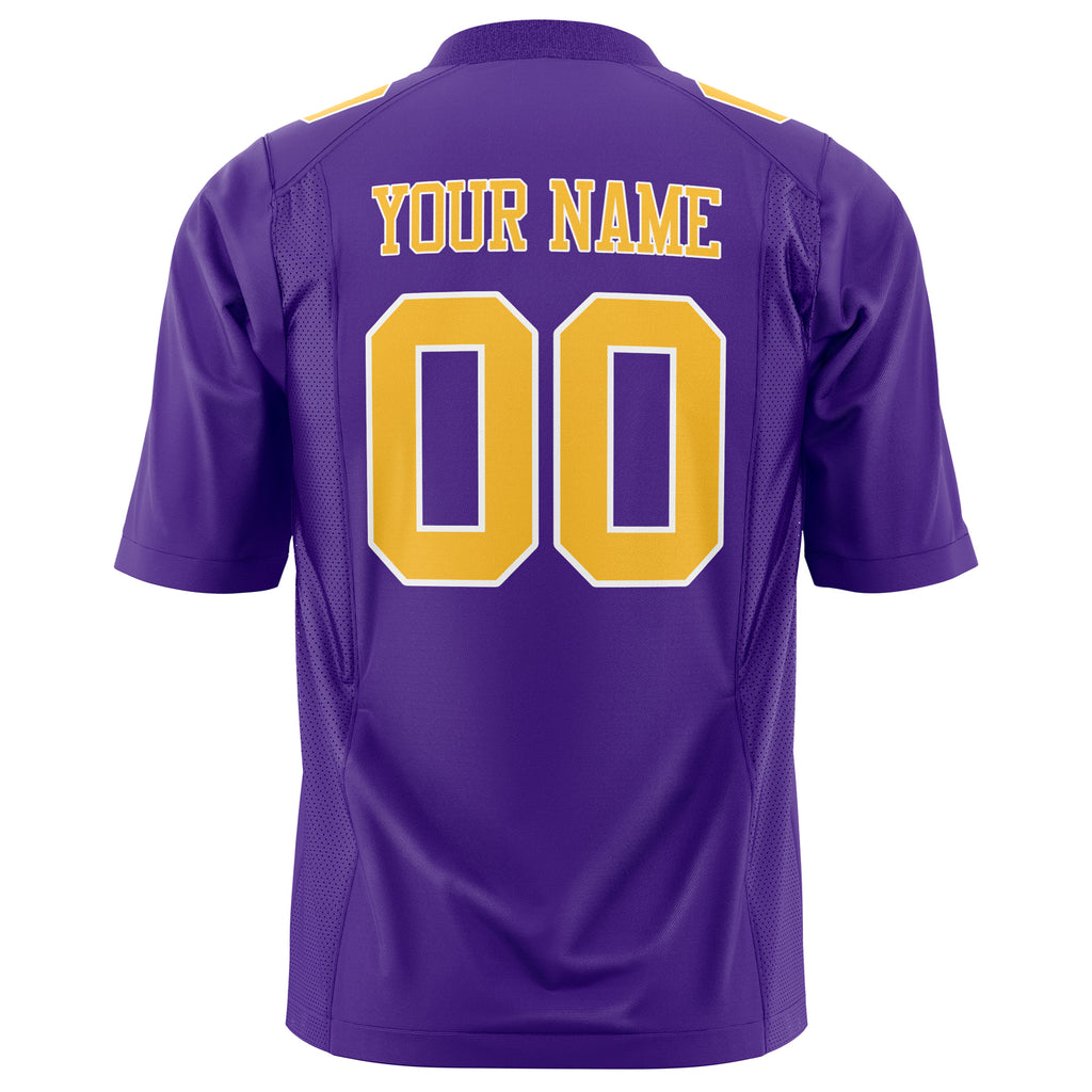 Custom Purple Gold Solid Colour Football Jersey