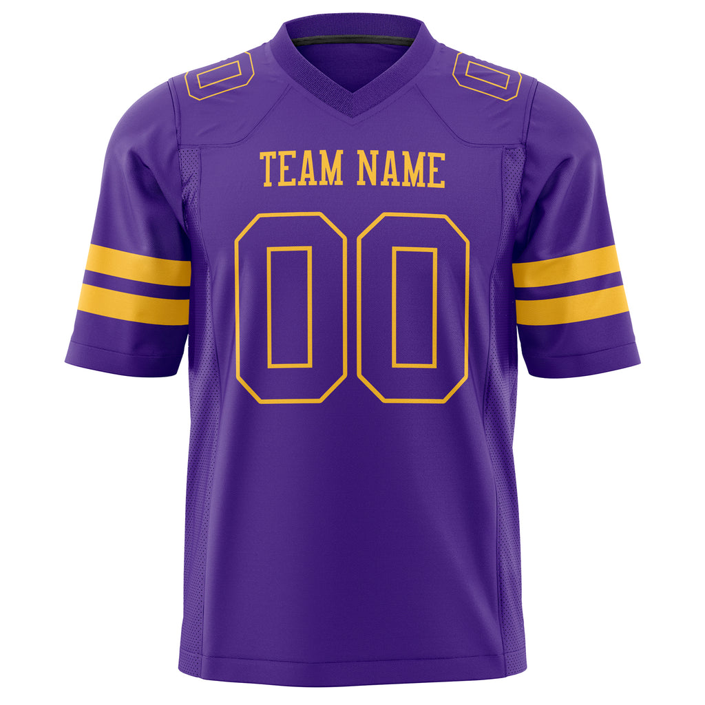Custom Purple Gold Solid Colour Football Jersey